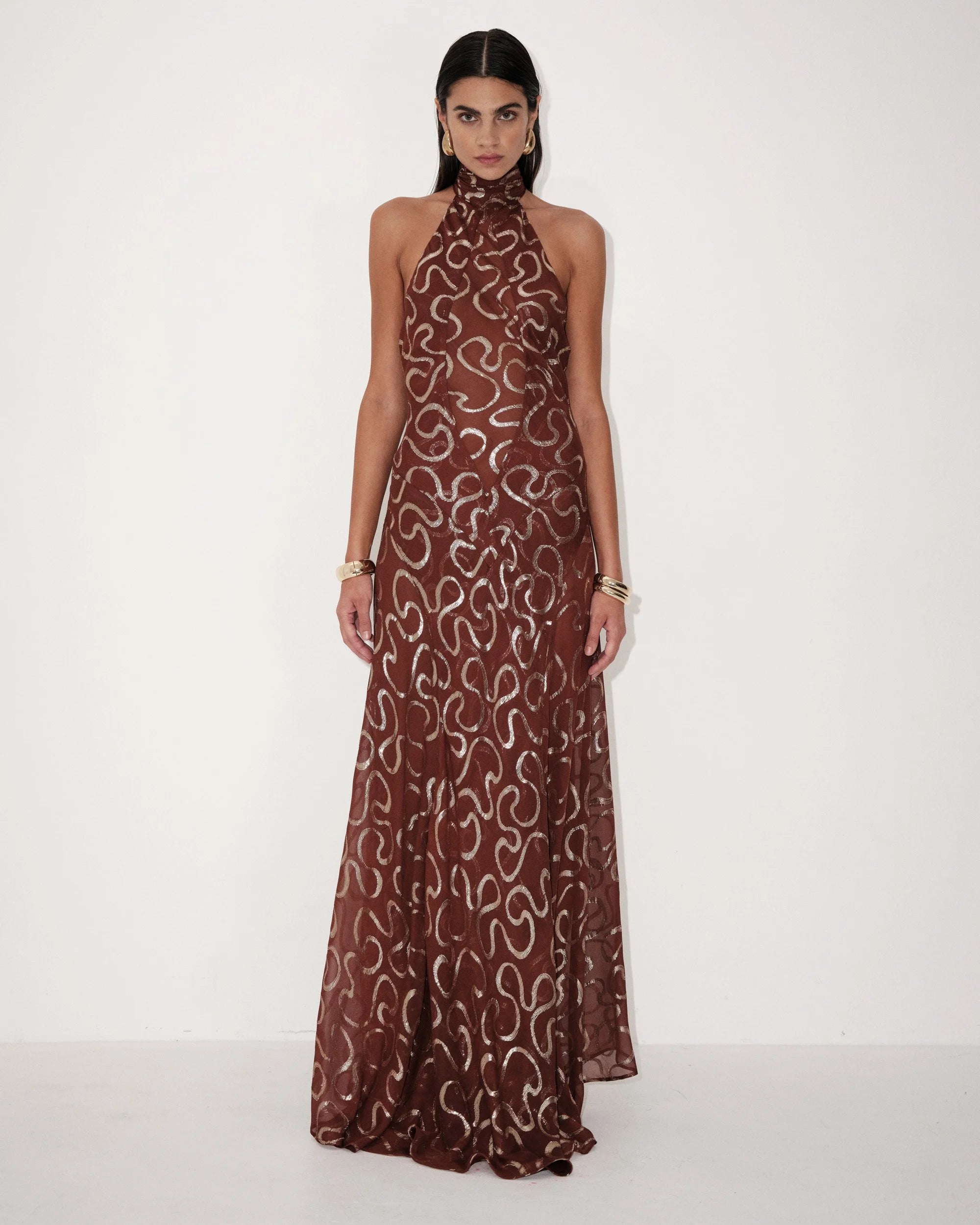 Sahara Dress – Brown Metallic | Delfi Collective
